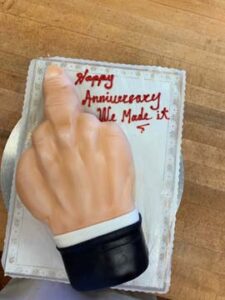 New Orleans Louisiana Give the Finger Custom cake 225x300 - Las Vegas Nevada Erotic Bakery Cakes USA Delivery in town and on the strip 24/7 Erotic Bakery Las Vegas
